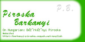 piroska barkanyi business card